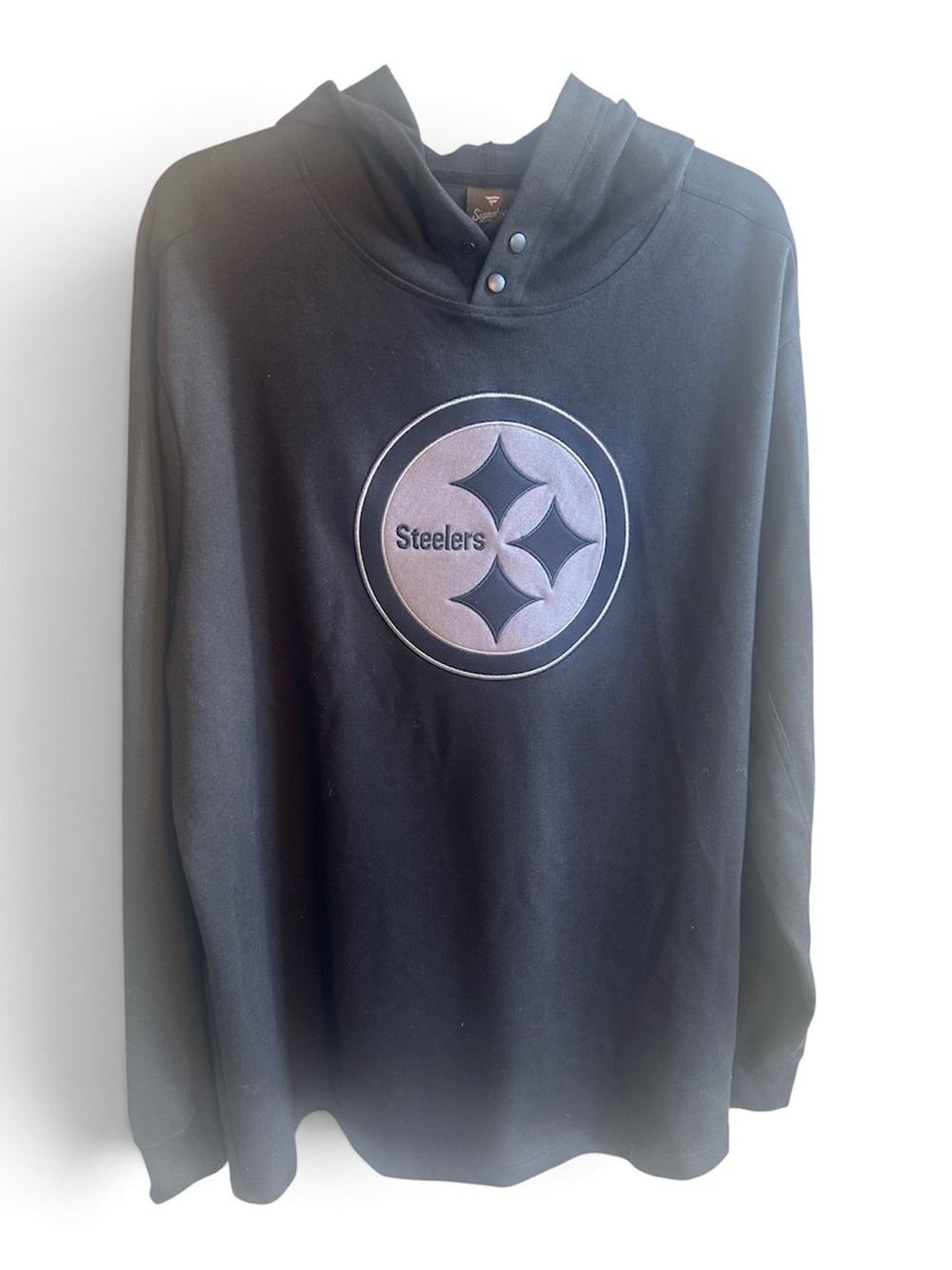 Signature Black Steelers Hoodie snap XL Mens
